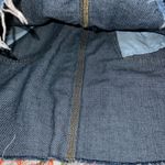 Madewell  size 27 denim skirt frayed edge pockets belt loops zip button close Photo 2