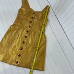 Free People NWT Cow Leather Goldie Mini Dress Button Sleeveless Sheath Size 2 Photo 7