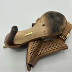 Louise et Cie Olivia Sz 5.5 Perforated Open Toe Heels Tan Sandals Photo 8