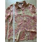 Ellen Tracy Vintage Ellen Tracy Silk Blouse Womens 12P Pink Paisley Luxury Career 90s Photo 6
