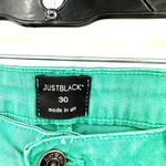 Just Black  size 30‎ green skinny jeans made in usa cotton blend Photo 4