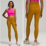 Lululemon Power Thru High Rise Leggings Sz 8 Gold Spice Side Pockets Photo 5