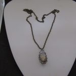 Handmade Golden Sand Glass Bronze Chain necklace Photo 3