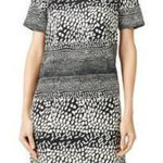 Hunter Bell  Blue Geometric Dot‎ Structured Mini Shift Dress Size 0 Photo 0