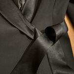 Milly  Women's Cady Heather Blazer Dress tuxedo black mini side tie wrap 2 Photo 2