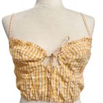 Urban Outfitters  women’s yellow and white gingham bustier crop top size large Photo 1
