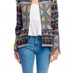 Nicole Miller Artelier Black Tribal Print Wool Blazer Sz. S Photo 0