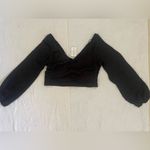 Windsor NWT Sheer Cropped Crossover V-Neck Long Sleeve Top Photo 2