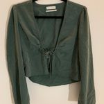 Urban Outfitters Hunter Green Tie Top Photo 2