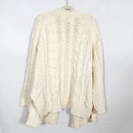 POL  Cable Knit Open Front Fisherman Cardigan Sweater Ivory Oversized Chenille Photo 3