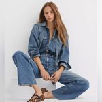 Loft  Blue Denim Button Down Shirt with detachable tie. Size PM. NWT Photo 2