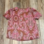 Anthropologie  Pink Metallic Demeter Paisley Top Photo 4
