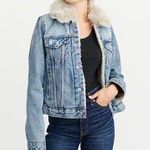 Abercrombie & Fitch sherpa lined denim jacket Photo 0