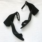 Candie's Black Faux Suede Block Heel Adjustable Ankle Strap 2 Inch Heels Shoes 6 Photo 2