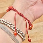 Carnelian Natural Stones Braided Adjustable Boho Stackable Cord Bracelet Photo 2