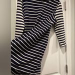 J.Crew  Size M Navy Blue White Stripe Cotton Long Sleeve Pullover Shirt Dress Photo 4