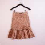 J. Crew Collection Rose Gold Metallic Sparkle Pleated Fluted Ruffle Skirt 000 Photo 0