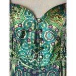 One World Dress Women XL Yellow Green Floral Paisley Maxi Casual Boho Colorful Photo 7