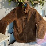 Cozy Sherpa  Jacket Brown Fleece Womens Small Photo 9