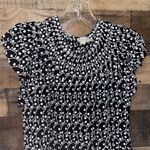 Loft ✨ Black & White Eyelet Smocked Yoke Swing Dress Photo 7