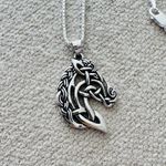Sterling Silver Celtic Horse Pendant Necklace Photo 4