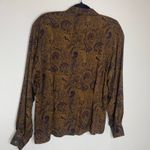 Jones New York  Brown Paisley Blouse Equestrian Sz Medium Photo 5
