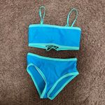Womens Bandeau 2 Piece Sexy Beachwear Swimwear Set Size Medium Blue Green NEW Photo 1