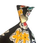 Joan Leslie Vintage Red Yellow Blue Floral Fit N Flare Midi Dress 4 Gold Buttons Black Photo 3