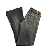 7 For All Mankind Jiselle Flare Jeans Mid Rise Blue Light Distressing Size 26 Photo 2