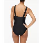 J.Crew Factory One Piece Swimsuit Women's Small Black V Photo 1
