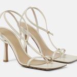 Bottega Veneta  White Stretch T Strap Heel Sandals Size 36 Photo 0