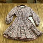 Tish Cox cotton Merry & Me Floral Cinched Waist Fit Flare Mini Dress Red Fall XS Photo 10