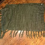 LuLaRoe olive green fringe cozy O/S knit versatile shawl Photo 4