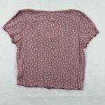 American Eagle Soft Sexy Rib Floral Button Up Crop Top Women's L/G Pink Size L Photo 7