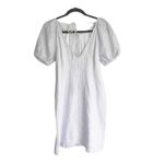 J.Crew White Peri Shadow V-Back Linen Shirtdress In Gingham Photo 5