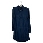 Cloth & Stone ANTHROPOLOGIE Navy Button Down Shirt Dress Casual Size Large Tunic Photo 1