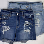 American Eagle Outfitters Women's Sz 2 Denim Cutoff Shorts Distressed Ripped Photo 0