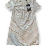 Stylestalker NWT  White Sequin Asymmetrical Short Sleeved Mini Dress XS Photo 0