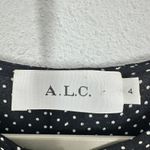 ALC Frank A.L.C. Black White Polka Dot 100% Silk Long Sleeve Mini Dress Size 4 Fit & Flare Photo 3