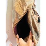 Vintage 1980s/90s Brown Leather Patchwork Clip Front Drawstring Backpack Bag Photo 4