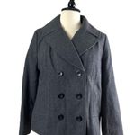 Merona Women’s Winter Pea Coat Double Breasted Wool Blend Gray Size XXL Photo 12