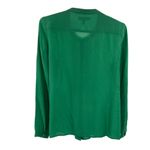 Banana Republic  green 100% silk popover blouse pintuck S casual holiday office Photo 1