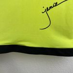 Jamie Sadock Womens Medium 1/4 Zip Top Golf Yellow Dragon Signed Black Stretch Photo 8