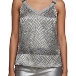 White House | Black Market Silver Gray Silvertone Hardware Burnout Top EUC XS Photo 0