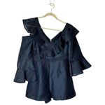 Keepsake Romper Women Medium Navy Blue Bell Sleeve Flashing Lights Playsuit NWT Photo 2