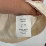 EQUIPMENT FEMME Silk Baseball Style Long Sleeve Sweater Top XS Cream Blue Photo 4