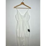 Lulus For Us To Dance White Swiss Dot Ruffled Midi Dress M NWT Size M Photo 2