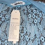 Abollria large blue women’s cover up crochet knit short sleeve NWT Photo 4