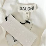 NEW Saloni Zoey Scallop Stretch Poplin Midi Dress in White Size 12 Photo 4