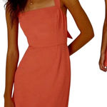 Wilfred Aritzia  Ecoulement Tie Cut Out Peep Back Mini Dress Orange Womens Size 2 Photo 0
